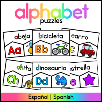 Spanish Alphabet Puzzle - Centro de Aprendizaje by The Bilingual Rainbow