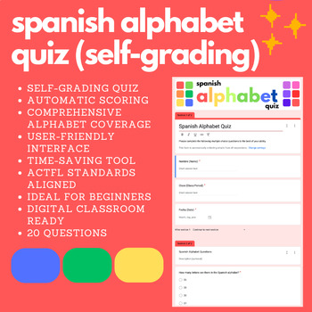 Preview of Spanish Alphabet Quiz (Spanish 1)