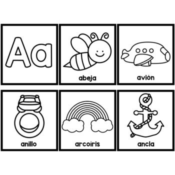 Spanish Alphabet Sorting Cards by The Bilingual Rainbow | TpT