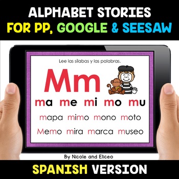 Preview of Spanish Alphabet Syllable Stories for Google and Seesaw