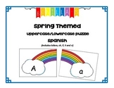 Spanish Alphabet Uppercase and Lowercase Puzzle - Spring "