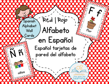 Spanish Alphabet Wall Cards RED by Rebecca Reid | TpT