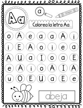 spanish alphabet worksheets for kindergarten