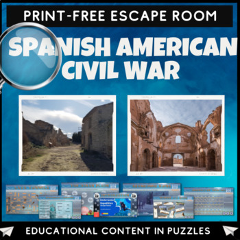 Preview of Spanish-American Civil War Quiz Escape Room