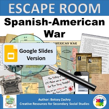 Preview of Spanish - American War Escape Room Activity for Google Slides