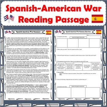 Preview of Spanish-American War Reading Passage with Response Questions