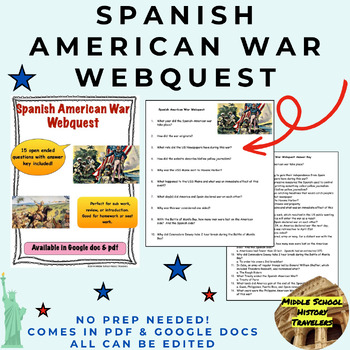 Preview of Spanish American War Webquest (Imperialism)