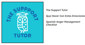 Preview of Spanish Anger Management Checklist  - Que Hacer Con Estas Emociones