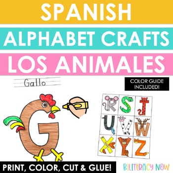 Preview of Spanish Animal Alphabet Crafts | Manualidades de Animales A-Z