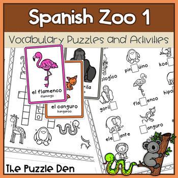 Preview of Spanish Zoo Animals Set 1