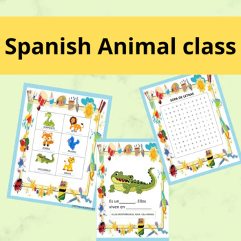 Preview of Spanish-Animal Unit-Los Animales-Power Point+Activities for Beginners
