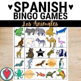 Spanish Animals Loteria Bingo Game - Elementary Spanish Activity