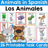 Spanish Animals Printable Task Cards | Los Animales Vocabu