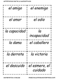 Spanish Antonyms / Antonimos Part 2 : Nouns/ Sustantivos