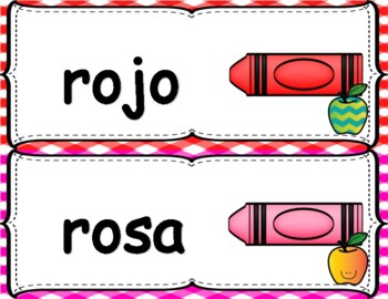 Spanish Apple Colors / Colores by Miss Bilingual | TPT