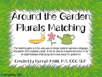 Preview of Spanish Around the Garden Spring Plurals Match *CCSS Aligned*