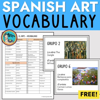 Preview of Spanish Art Vocabulary Intro to Art FREE Lesson