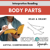 Spanish | Artful Reading Comprehension - Body Parts (EDITABLE!)