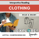 Spanish | Artful Reading Comprehension - Clothes (EDITABLE!)