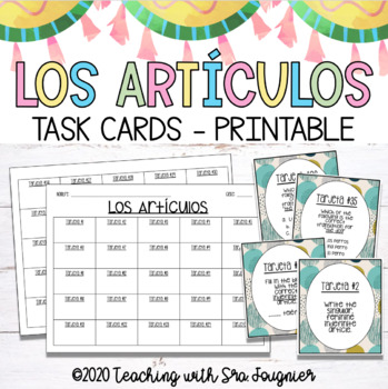 Preview of Spanish Article Task Cards