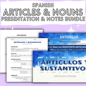 Preview of Spanish Articles & Nouns / Articulos y Sustantivos Presentation & Guided Notes