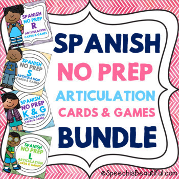 Preview of Spanish Articulation Cards & Games -- NO PREP {BUNDLE}