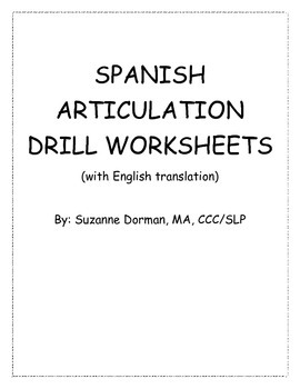 Preview of Speech Therapy: Spanish Articulation Drill Worksheets (with English translation)