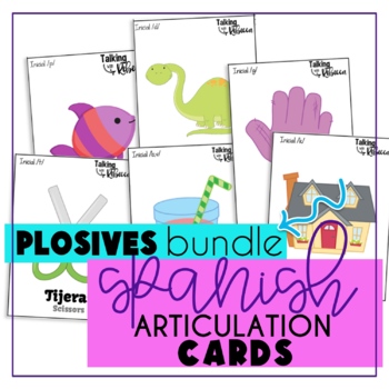 Preview of Spanish Speech Therapy Articulation Cards B P T D K and G Bundle