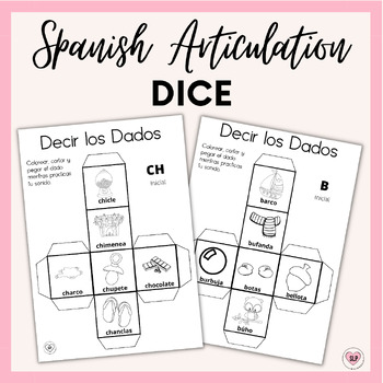 Preview of Spanish Articulation Printable Dice Activity for Speech Therapy