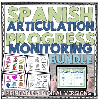 Preview of Spanish Articulation Progress Monitoring BUNDLE