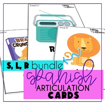 Preview of S L and R Bundle for Spanish Articulation Cards for Speech Therapy