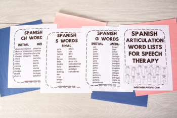 Spanish Speech Therapy Articulation Word Lists For Speech Therapy By Sarah Wu