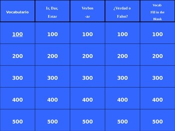 Preview of Spanish Así se dice Level 1, Chapter 3 Review Jeopardy (Powerpoint)