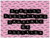 Spanish Associative Property of Addition Task Cards Station
