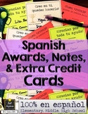 Spanish Awards, Notes, and Extra Credit Cards - Complete Set