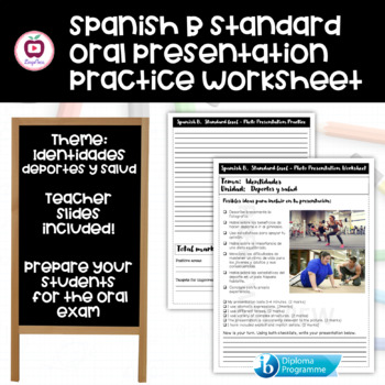 Preview of Spanish B Picture Presentation Preparation Worksheet ☆ Identidades: Bienestar