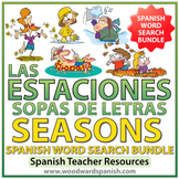 Spanish BUNDLE - Seasons Word Search - Las Estaciones - So