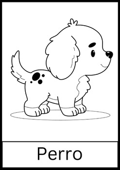 Spanish Baby Animals Coloring Pages. 20 Easy Coloring Pages for kids.