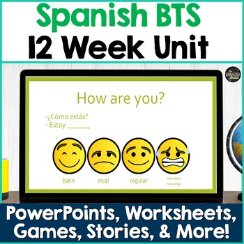 Preview of Spanish Back to School 12 week unit - Spanish lesson plans for Back to School