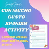 Spanish Back to School Activity: ¡Con Mucho Gusto!