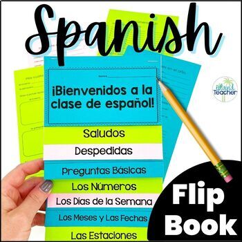 Preview of Spanish Back to School Activity Greetings Introductions Numbers Flip Book