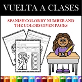 Spanish Back to School Color By Number and By Colors Given