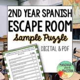Spanish Back to School Escape Room Free Sample Lock