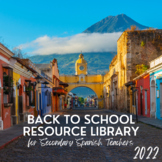 Spanish Back to School FREE Resource Library for Secondary