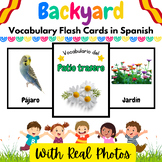 Spanish Backyard Vocabulary Real Pictures Flash Cards for 
