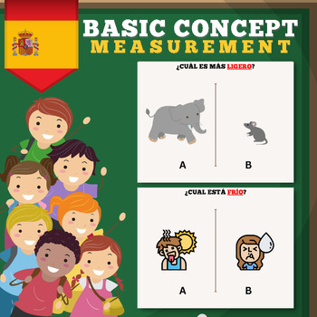 Preview of Spanish Basic Concepts : 5 types of Measurement Task Cards