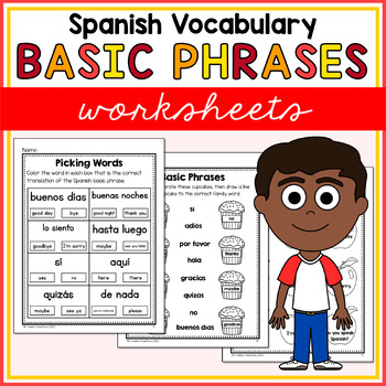 Preview of Spanish Basic Phrases Worksheets -  Frases Esenciales en Español