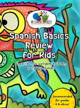 Preview of Spanish Basics Review Workbook! - 79 pages of practice & worksheets!