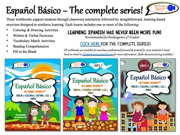 Preview of Workbooks Spanish Basics BUNDLE! - THE COMPLETE SERIES! DISTANCE LEARNING