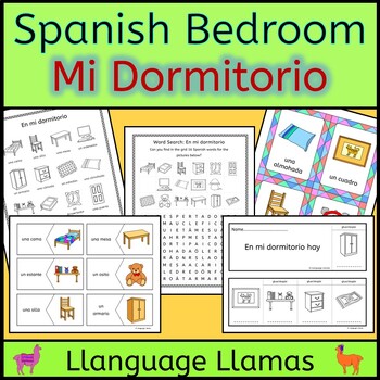 Preview of Spanish Bedroom - Mi Dormitorio - Vocabulary activities, puzzles and games